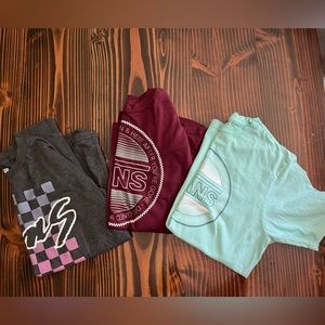 3 VANS tshirts- Boys large. (2 long sleeve, 1 short sleeve)